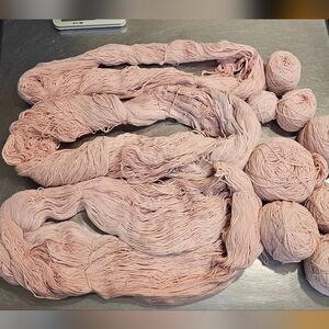 Baby Pink *cotton Yarn Lot macrame knit crochet, 2lbs skeins and balls
